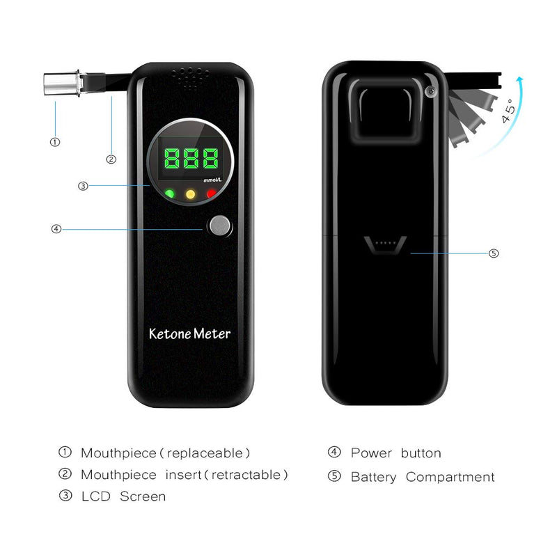 Ketone Breath Analyzer, Ketone Meter with 3 LED Indications for Ketogenic Diet Testing - BeesActive Australia