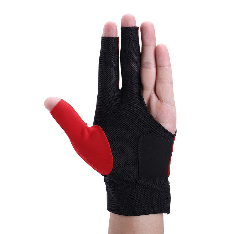 [AUSTRALIA] - Roaming Quick-Dry Breathable Billiard Pool Gloves, Shooters Carom Snooker Cue Sport Glove Fits on Left or Right Hand Red L-XL 