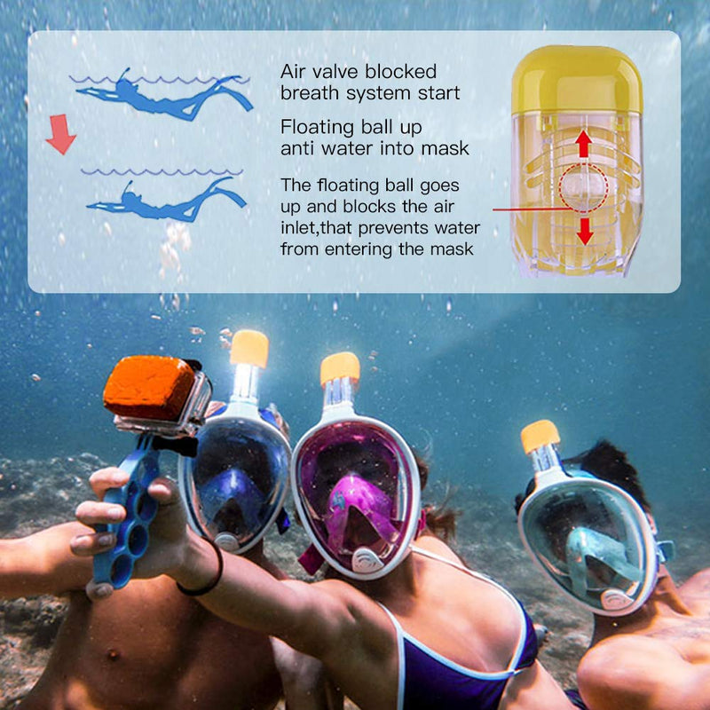 [AUSTRALIA] - MOUNTDOG Snorkel Mask Full Face Snorkeling Mask with Panoramic View and Action Camera Mount,Anti-Fog and Anti-Leak Design Dive Mask for Adults and Youth green S/M 