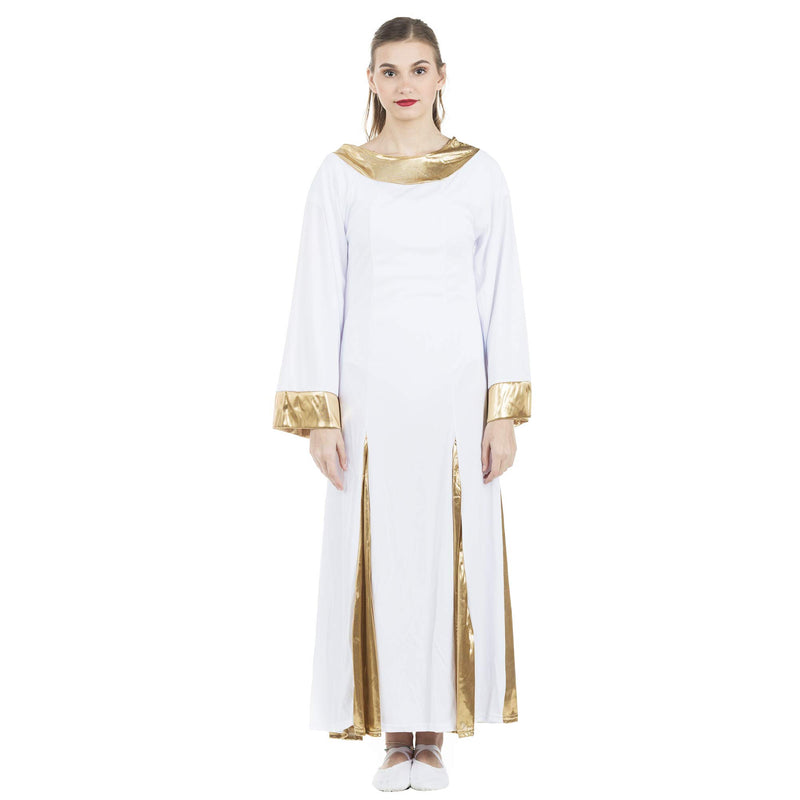 [AUSTRALIA] - Danzcue Womens Praise Robe Dress XX-Large White-gold 