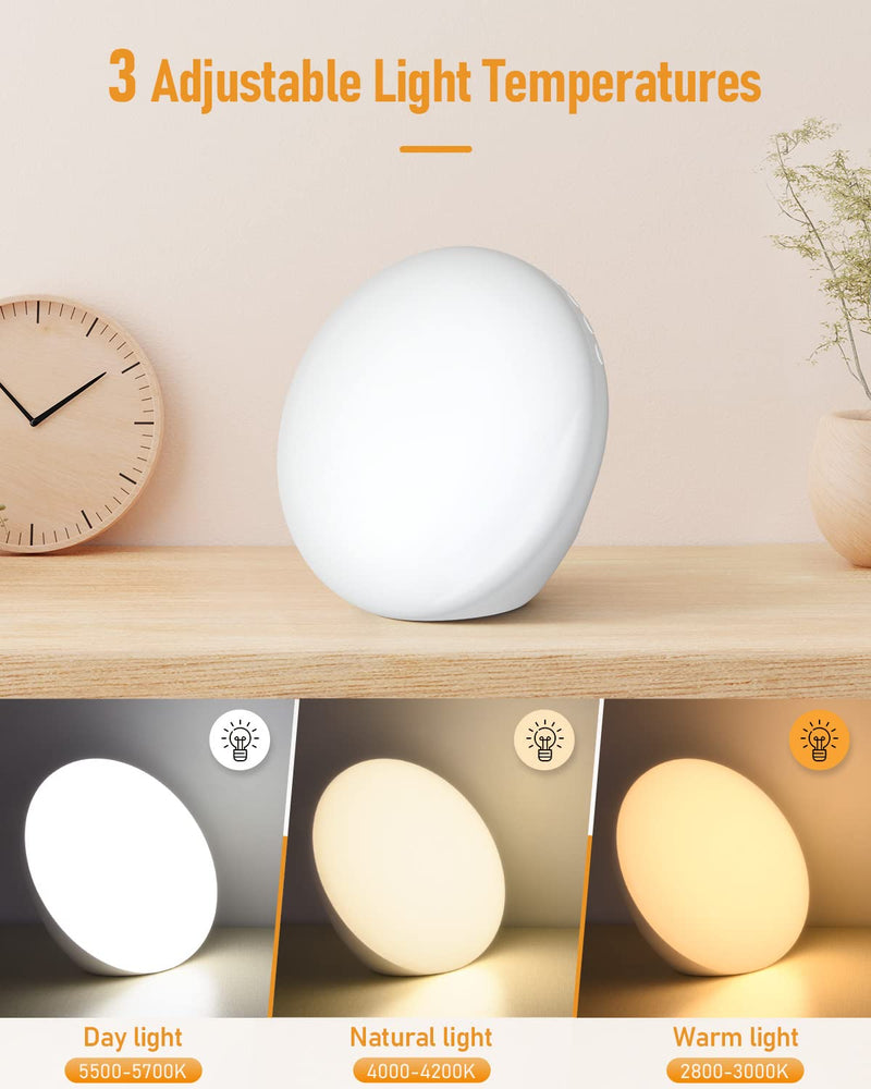SAD Lamp, AUINSKY 10,000 Lux Light Therapy Lamp with 3 Color Modes, 4 Timer Settings, 5 Brightness Levels & Stepless Dimming, Full UV-Free Natural Sunlight Lamp, Portable Daylight Lamp for Home/Office - BeesActive Australia