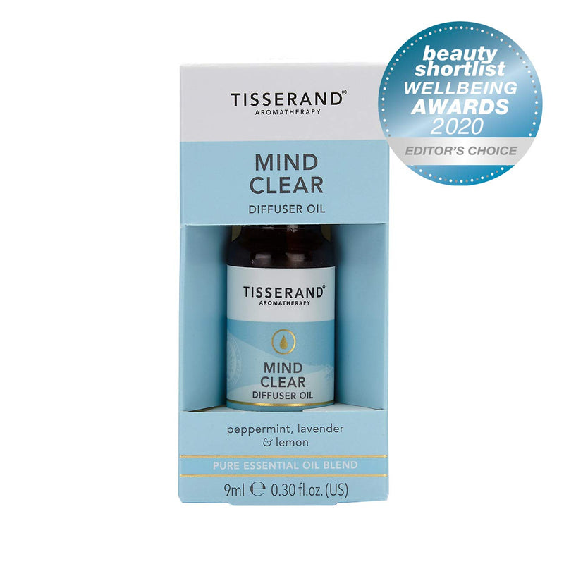 Tisserand Aromatherapy - Mind Clear Diffuser Oil - Peppermint, Lavender, Lemon - 100% Natural Pure Essential Oils - 9ml - BeesActive Australia