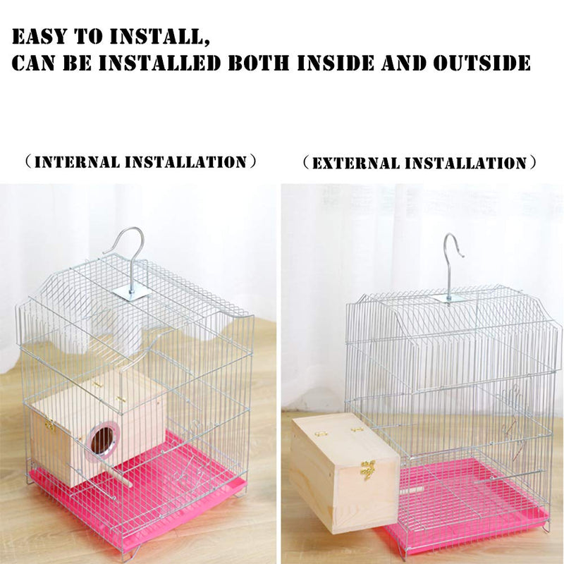 YJJKJ Pine Wood Parakeet Nest Box Bird House Budgie Breeding Mating Box for Lovebirds Cockatiel Parrotlets Medium - BeesActive Australia