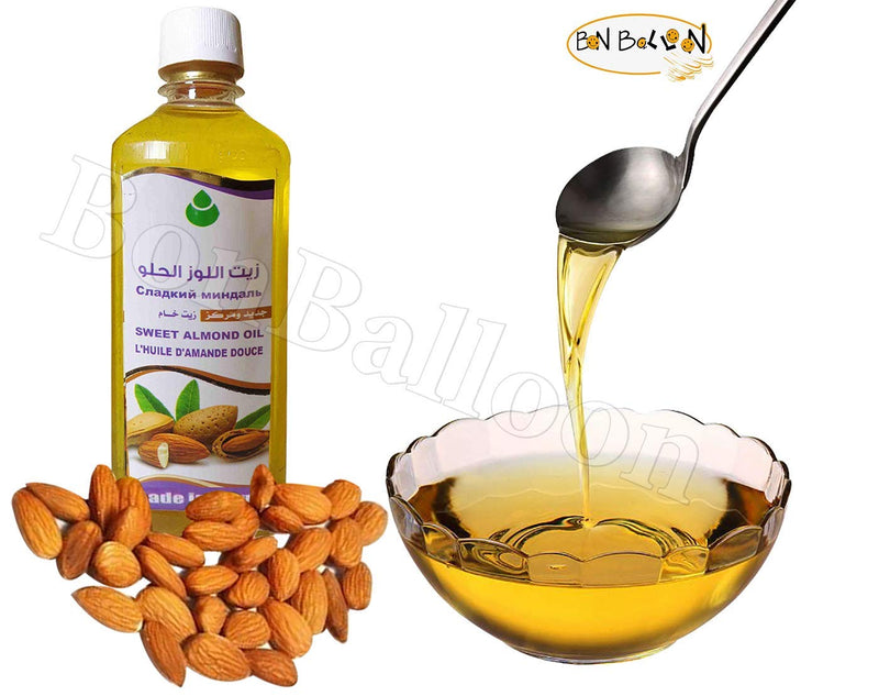 100% Pure & Natural Virgin Sweet Almond Oil Cold Pressed Organic Al Hawaj Elhawag El Hawag Concentrated Crude Perfect Fresh Useful Skin Body ( 1 Pack = 17.64 oz / 500 ml ) زيت اللوز الحلو الحواج - BeesActive Australia