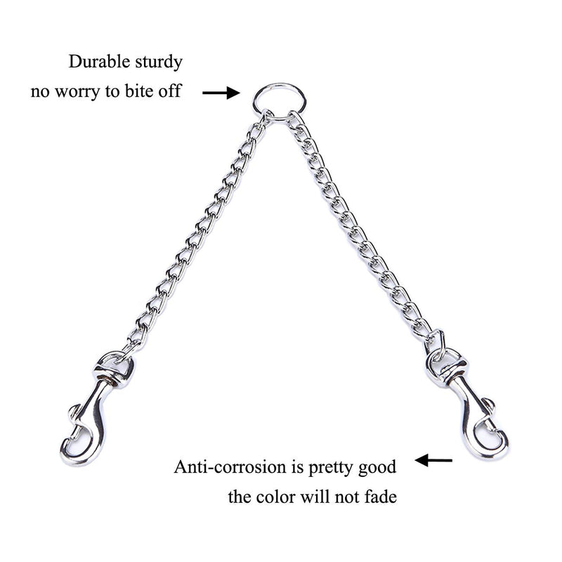 Heavy Duty Dog Lead Chain Double Leash Coupler for Pet Dogs Walking Hiking Training L - BeesActive Australia