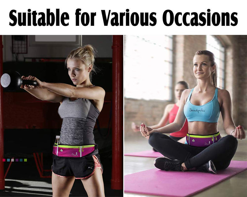 EASY BIG Running Waist Packs Running Bag Belt with Bottle Holder & Reflector for Men & Women Outdoor Walking, Hiking, Fits Maximum 6.5'' Large Smartphones Dark Blue - BeesActive Australia