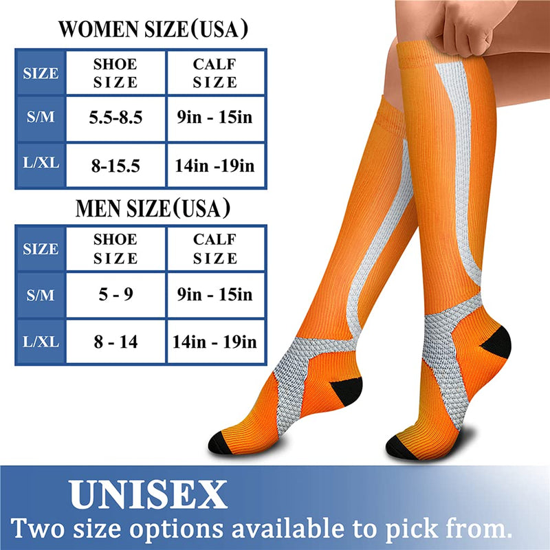 CHARMKING 3 Pairs Copper Compression Socks for Women & Men Circulation 15-20 mmHg is Best for All Day Wear Running Nurse Small-Medium 19 Strip-black/White/Pink - BeesActive Australia