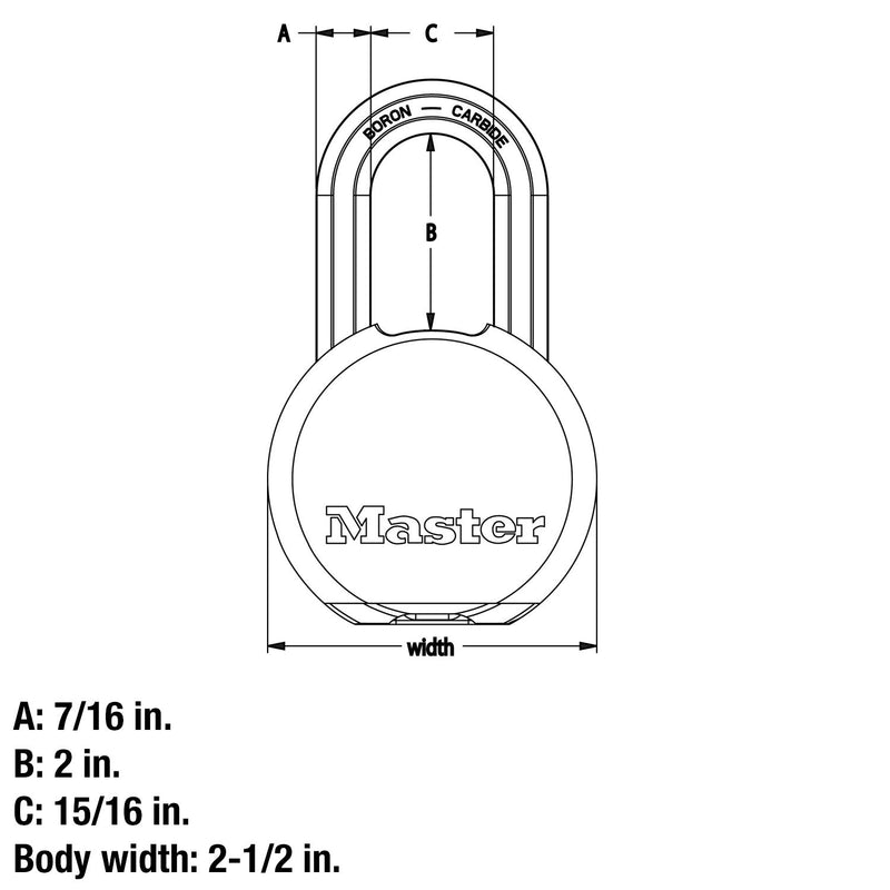 Master Lock M930XKADLH Magnum Heavy Duty Solid Steel Padlock with Key 14/32&quot; x 2&quot; x 15/16 - BeesActive Australia