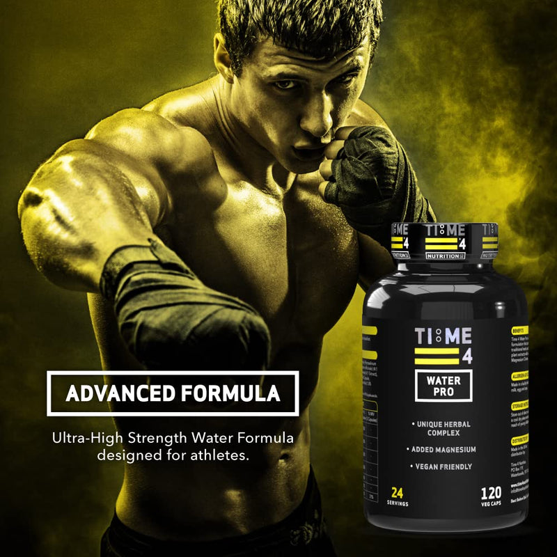 Time 4 Water Pro High Strength Water Pills, Bloating Relief and Weight Loss, Water Balance & Fluid Retention Vegan Friendly 120 Caps 7 Active Ingredients Including Dandelion Root Hawthorne & Green Tea - BeesActive Australia