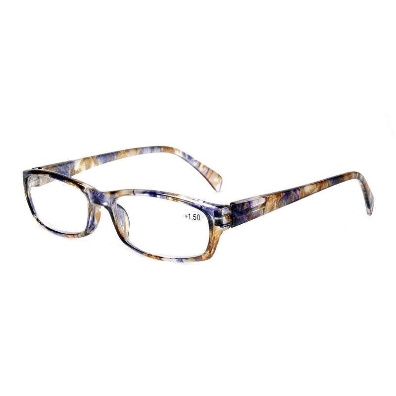 Kerecsen 5-Pack Reading Glasses Women Spring Hinge Pattern Design Glasses for Reading 5 Mix Color 2.5 x - BeesActive Australia