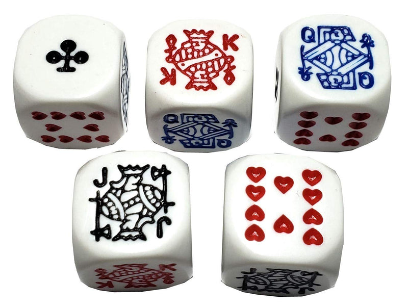 Cyber-Deals Genuine Buffalo Leather Compact Dice Cups and Rounded Corners Poker / Pip Dice Set Bundle (Black w/Red Felt Lining Cups, Poker Dice (White w/Clubs Ace)) Black W/Red Felt Lining Cups, Poker Dice (White W/Clubs Ace) - BeesActive Australia