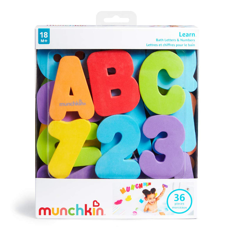 Munchkin Learn Bath Toy, 36 Bath Foam Letters and Numbers (Letters A-Z; Numbers 0-9) Primary - BeesActive Australia