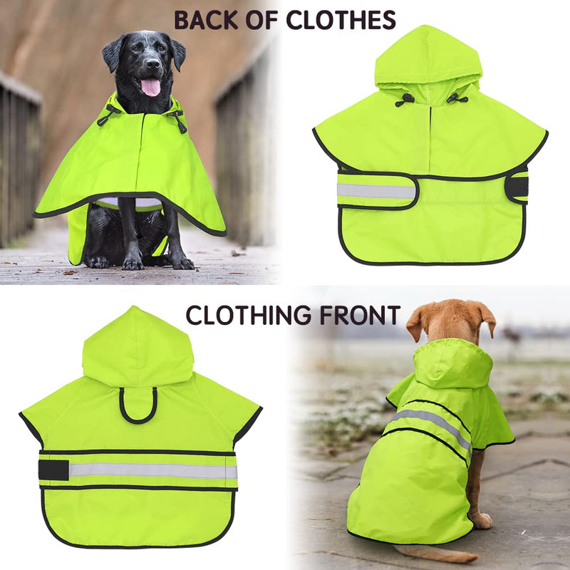 Candofly Dog Raincoat Reflective Dog Rain Jacket Waterproof Hooded Ponch Dog Rain Coat for Small Medium Large Dogs X-Large Green - BeesActive Australia
