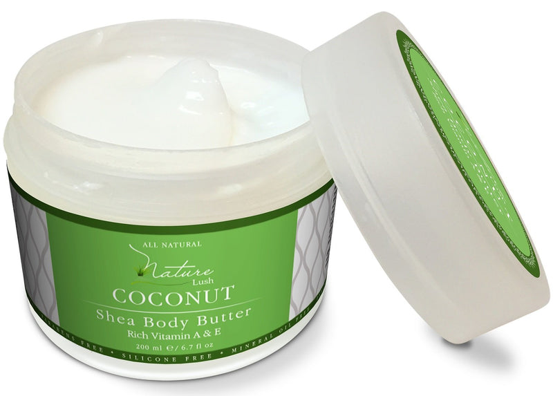 Best Coconut Body Cream - Natural & Organic – Deep Moisturizing Shea Butter with Almond by Nature Lush - 6.7 fl oz. - BeesActive Australia