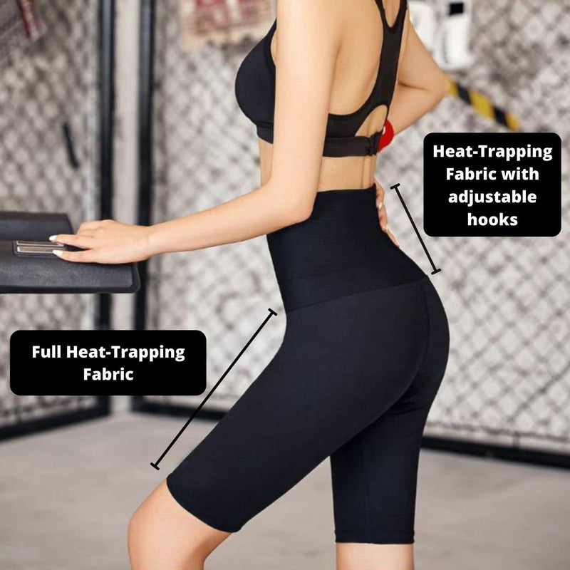 NANOHERTZ Sauna Sweat Shapewear Shorts Pants Thigh Workout Suit Waist Trainer Weight Loss Sweatsuit Exercise Fitness Women Small Above Knee Shorts - BeesActive Australia