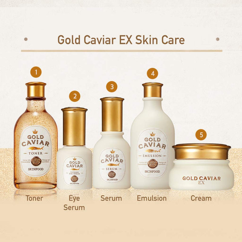 SKINFOOD Gold Caviar EX Lifting Eye Serum 32ml - Concentrated Caviar & Gold with Nourishing Eye Essence for Dry, Sagging, and Aging Skin - Best Illuminating Moisturizers for Drying Skin (1.08 fl.oz) - BeesActive Australia