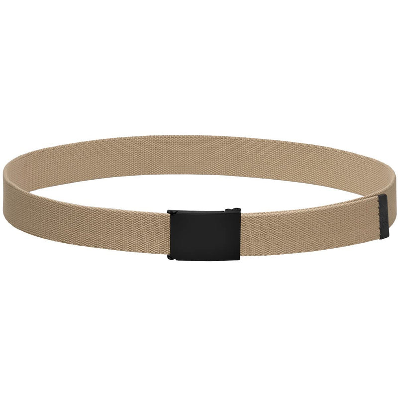 Canvas Web Belt Fully Adjustable Cut to Fit Golf Belt Flip Top Buckle 1pk Black Buckle - Beige Fit waist 29-47" - BeesActive Australia