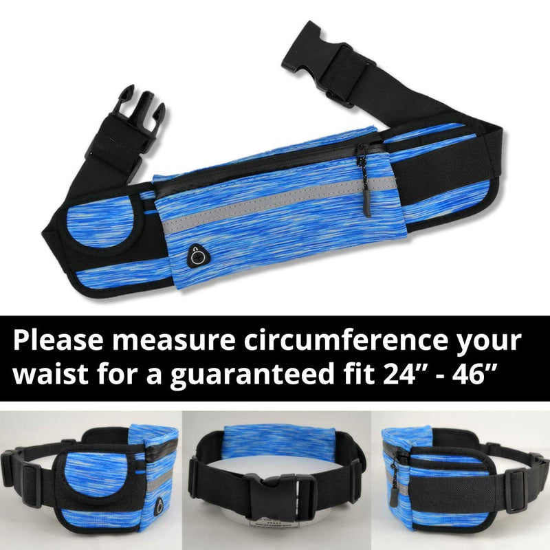 Hiking Waist Pack for Cellphone Keys - Adjustable Waist Belt Bag Pack Compatible with iPhone 6 6S 7 8 Plus X XR XS 11 12 Max Pro Android Running Skiing Riding Skating Trekking Hiking Camping - Blue Running Waist Pack - Blue - BeesActive Australia