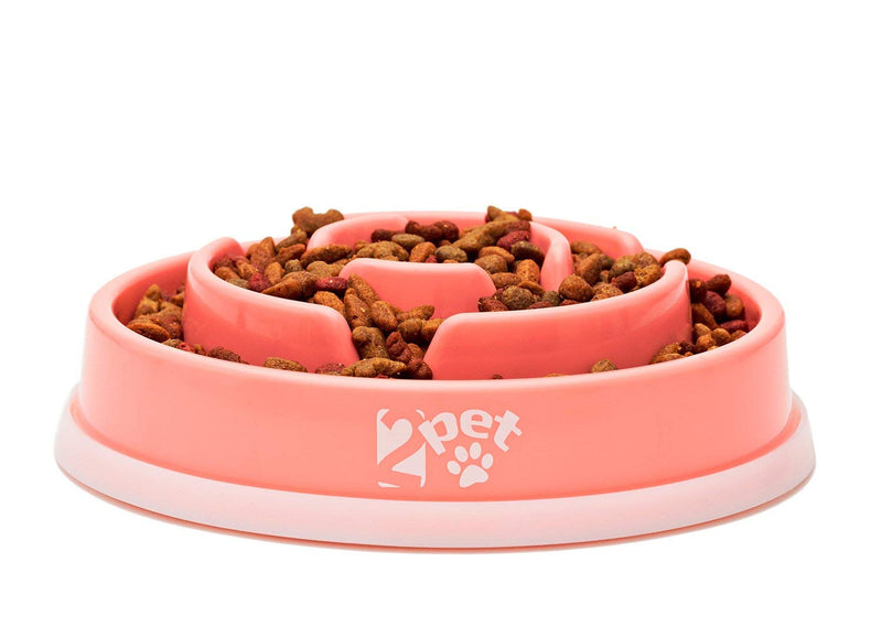 Slow Feed Dog Bowl Slowly Bowly by 2PET. Fun Interactive Dog Dish for Fast Eaters. Prevent Bloating. Fun to Use Dog Bowl. Cat Feeder Friendly. [Skid Protection Upgraded] Medium Coral shellfish - BeesActive Australia