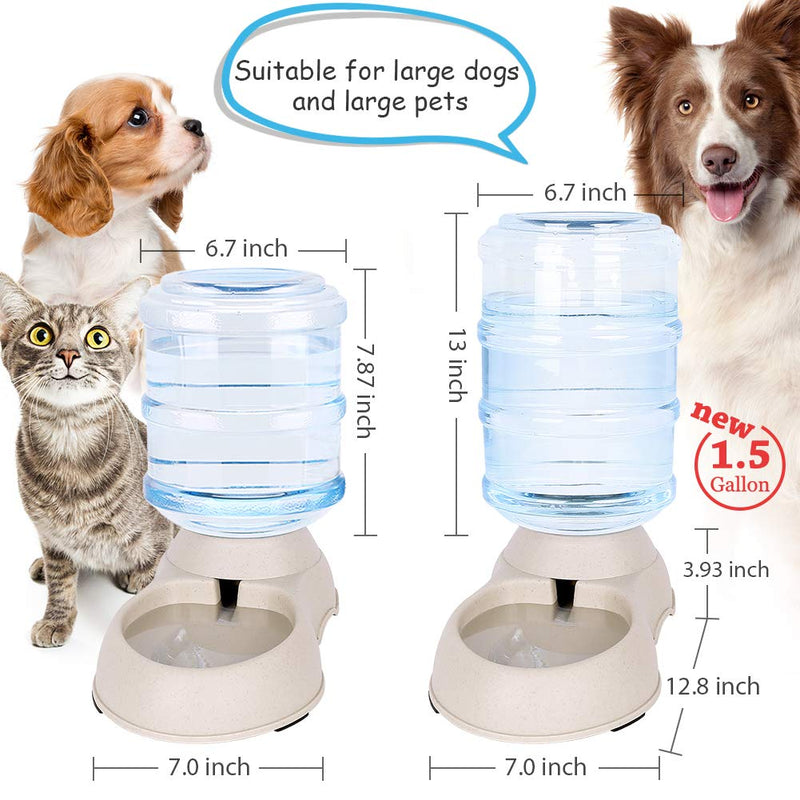 Automatic Cat Water Dispenser with Pet Food Mat for Small Medium Dog Pets Puppy Kitten Big Capacity 1.5 Gallon grey - BeesActive Australia