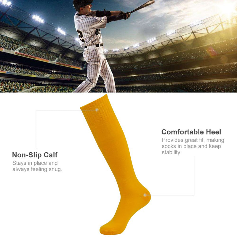 Soccer Baseball Softball Socks,Three street Unisex Knee High Solid Sport Tube Compression Football Socks 2-10 Pairs 006#10-pairs Orange Over Calf Compression Socks - BeesActive Australia