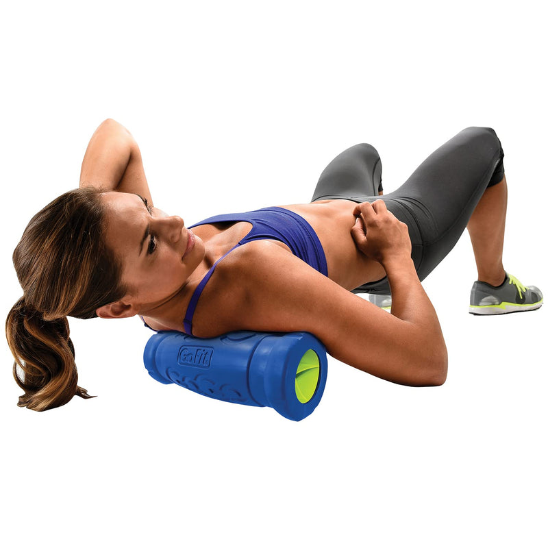 GoFit GF-BRL12 12-Inch Go-Size Barrel Roller with Massage Ball,Blue - BeesActive Australia