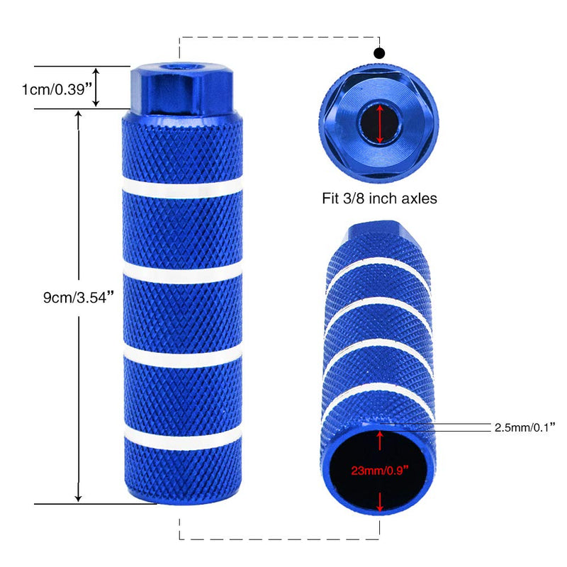 NOSTIFY 2PC 3/8 inch - 26 Teeth Aluminum Alloy Bike Pegs - Blue - BeesActive Australia
