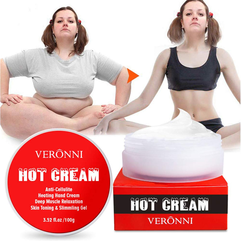 VERONNI Hot Cream for Anti Cellulite for Women and Men Natural Heating Hand Cream Deep Muscle Relaxation Skin Toning and Slimming Sweat Cream - BeesActive Australia