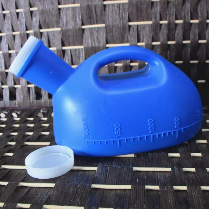 YUMSUM 2000ML Male Urinal Portable Mens Potty Pee Bottle Collector Travel Toliet (Blue) Blue - BeesActive Australia