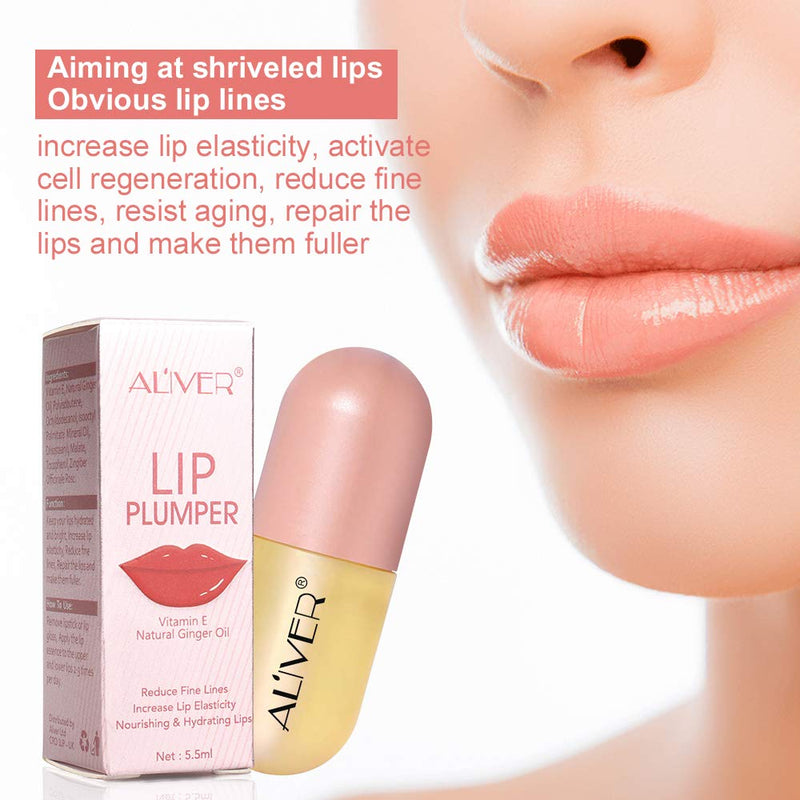 Natural Lip Plumper, Lip Enhancer, Lip Plumper Fuller & Hydrated Beauty Lips,Lip Plumping Balm, Moisturizing Clear Lip Gloss for Fuller Lips & Hydrated Beauty Lips 5.5ml (1 PACK(day)) 1 PACK(day) - BeesActive Australia