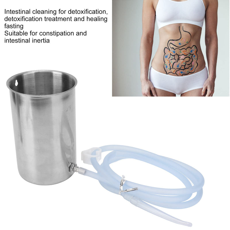 TOPINCN Stainless Steel Body Enema Bucket Kit, 1L Cleaner Enema Set for Home Childbirth Preparation Cleansing Detox Enemas - BeesActive Australia