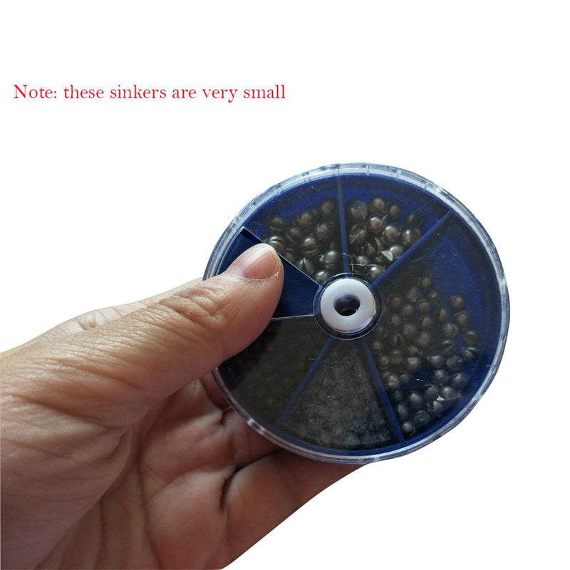 LikeFish 205pcs Round Split Shot Sinker Removable Fishing Weight Sinkers 5 Sizes Weights Total 3.35oz - BeesActive Australia