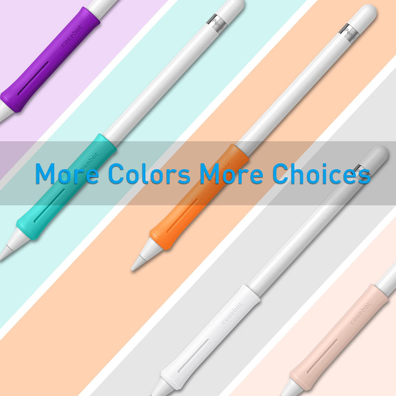 FINTIE 2-Piece Silicone Grip Holder for Pencil 1st 2nd Gen, Protective Skin Sleeve Case Accessories for Pencil 1 2, Lavender Grey *Lavender Grey - BeesActive Australia