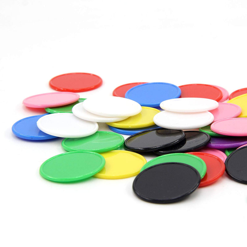 Nurlean 37mm/1.45 Inch Small Plastic Learning Counters Bingo Chip Counting Discs Poker Chips Game Tokens with Storage Box 100PCS Black - BeesActive Australia