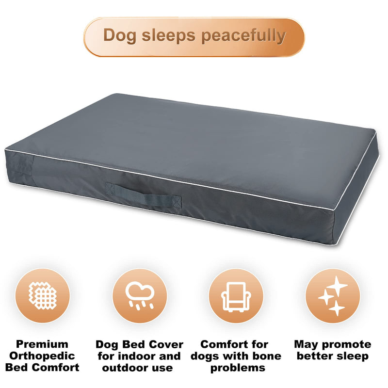 Waterproof Dog Bed Cover Heavy Removable Washable Dog Mattress Replacement Cover for 30 36 42 48 Inch Crate 35" L × 22" W × 4" H Grey - BeesActive Australia