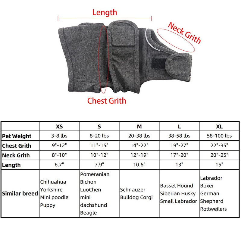 QIYADIN Dog Comfort Dog Anxiety Relief Coat, Breathable Shirts for Dogs, Dog Anxiety Vest Jacket Warp, Puppy Anxiety Calming Vest Wrap XL - BeesActive Australia