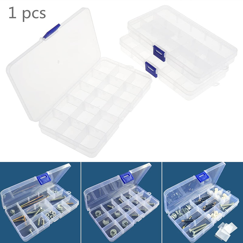 OriGlam Clear Visible Plastic Fishing Tackle Box, Fishing Lure Bait Hooks Storage Box Case Container Organizer with Adjustable Dividers - BeesActive Australia