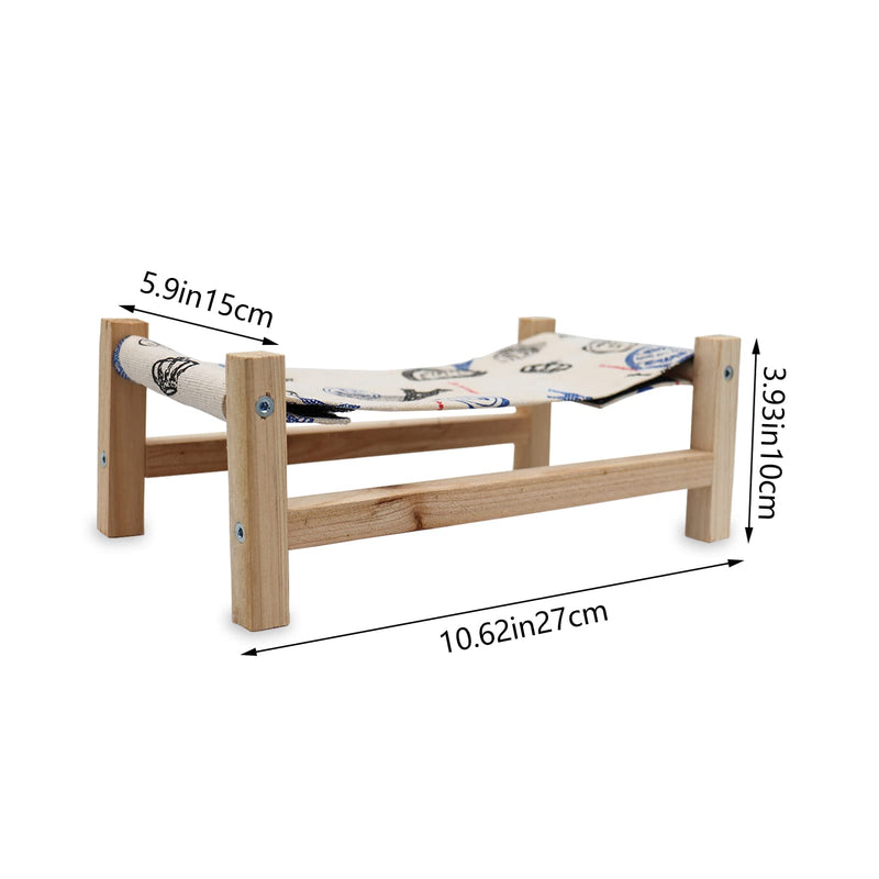 Dnoifne Reptile Hammock Swing Hanging Bed, Wooden Lizard Bed, Reptile Summer Bed for Bearded Dragon Leopard Gecko Lizard Wood + Tower Pattern - BeesActive Australia