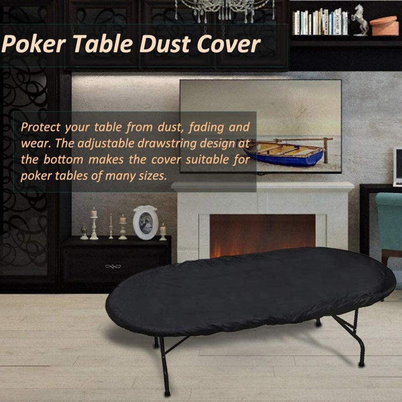 Ucare Poker Table Cover 420D Oxford Waterproof Poker Table Cloth Dust Protective Covers for Oval Shaped Poker Tables, with Adjustment String Hems - BeesActive Australia