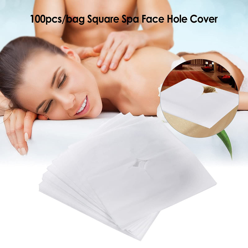 100pcs Headrest Cover Disposable Massage Sheet Breathing Hole for Spa Pillow Bed Table Salon Tools - BeesActive Australia