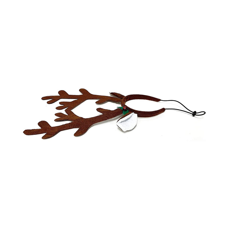 Midlee Brown Reindeer Dog Antlers Headband with Jingle Bell- Pet Christmas Costume - BeesActive Australia
