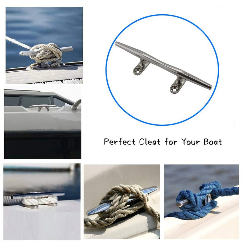Ayunwei 316 Stainless Steel Dock Cleats Rope Cleat Open Base Cleat for Boats Marine and Decoration of 2 pcs 6" - BeesActive Australia