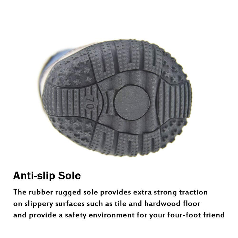 FLAdorepet Large Dog Shoes Rugged Anti-Slip Sole Dog Paw Protector for Hot Pavement Waterproof Dog Snow Shoes Pet Rain Boots with Straps Inside -Stay on Your Dog Feet 100(4.3" 3.5") Brown - BeesActive Australia