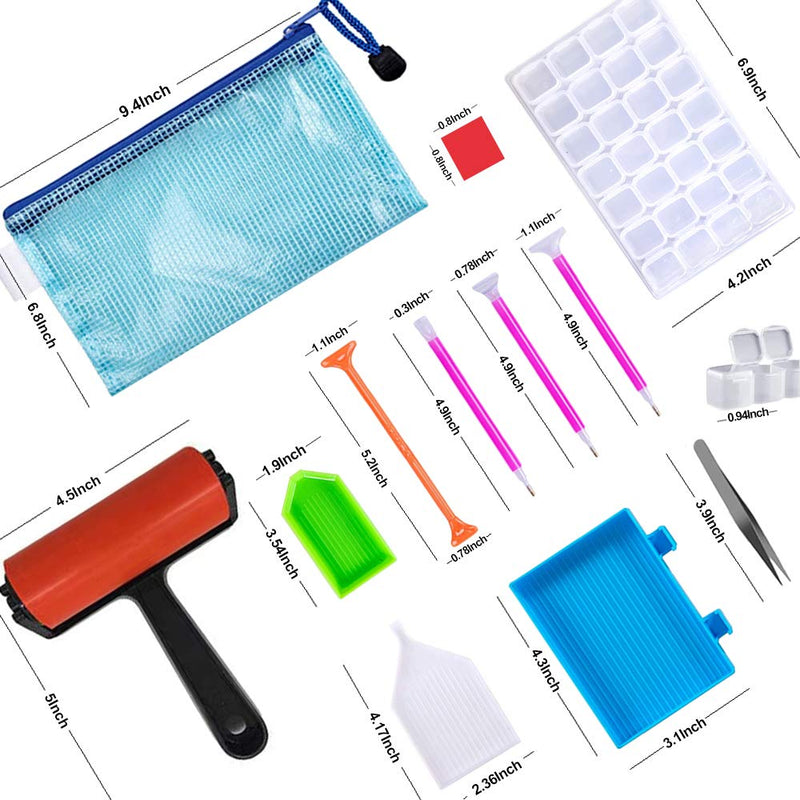 Suptikes 22 Pieces 5D Diamonds Painting Tools and Accessories Kits with Diamond Painting Roller and Diamond Embroidery Box for Diamond Painting Art Red - BeesActive Australia