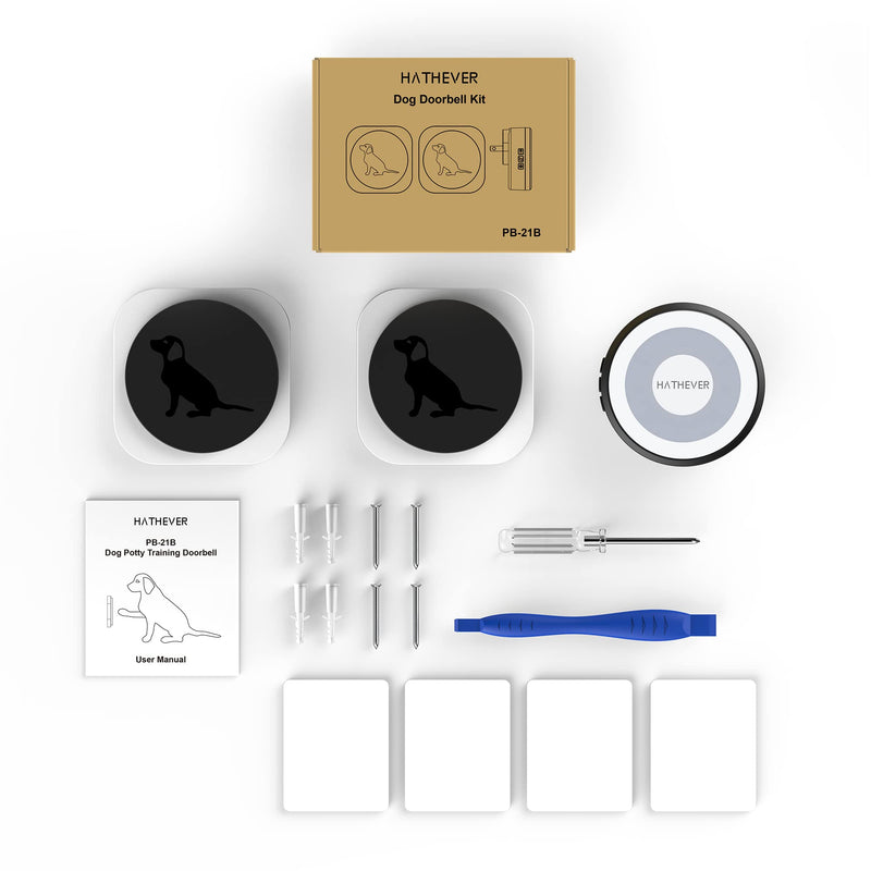 Hathever Dog Doorbells for Potty Training, Wireless Puppy Door Bell Operating at 1000 Feet with IP65 Waterproof Touch Button, 4 Notification Modes 1 Receiver + 2 Transmitters - BeesActive Australia