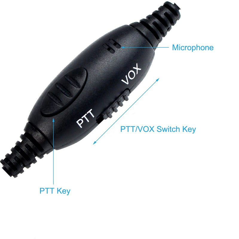 [AUSTRALIA] - Retevis Walkie Talkie Earpiece Boom Mic 2 Pin 2 Way Radio Earpiece Headset with Mic VOX PTT Two Way Radio Headset Microphone for Baofeng UV-5R BF-888S Retevis H-777 RT22 RT21 (1 Pack) 