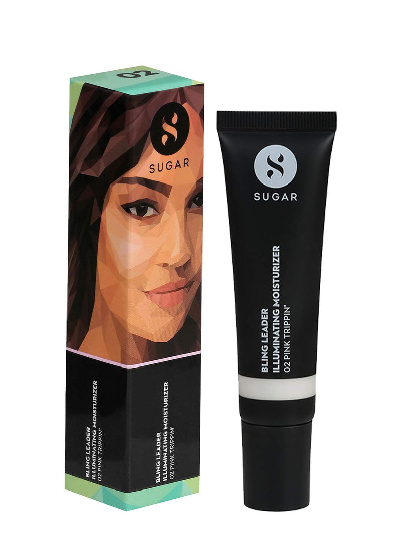 Sugar Cosmetics Bling Leader Illuminating Moisturizer02 Pink Trippin' (Cool Pink With A Pearl Finish)Highlighter, Protection against Pollution - BeesActive Australia