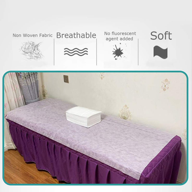 Disposable Bed Sheets Massage Sheets Covers Massage Table Sheet Fabric Bed Cover Beauty Salon Hotels Spa Bed Sheets Bed Pads Underpads Massage Table Paper for Massage Facial Waxing 10PCS (White) White - BeesActive Australia