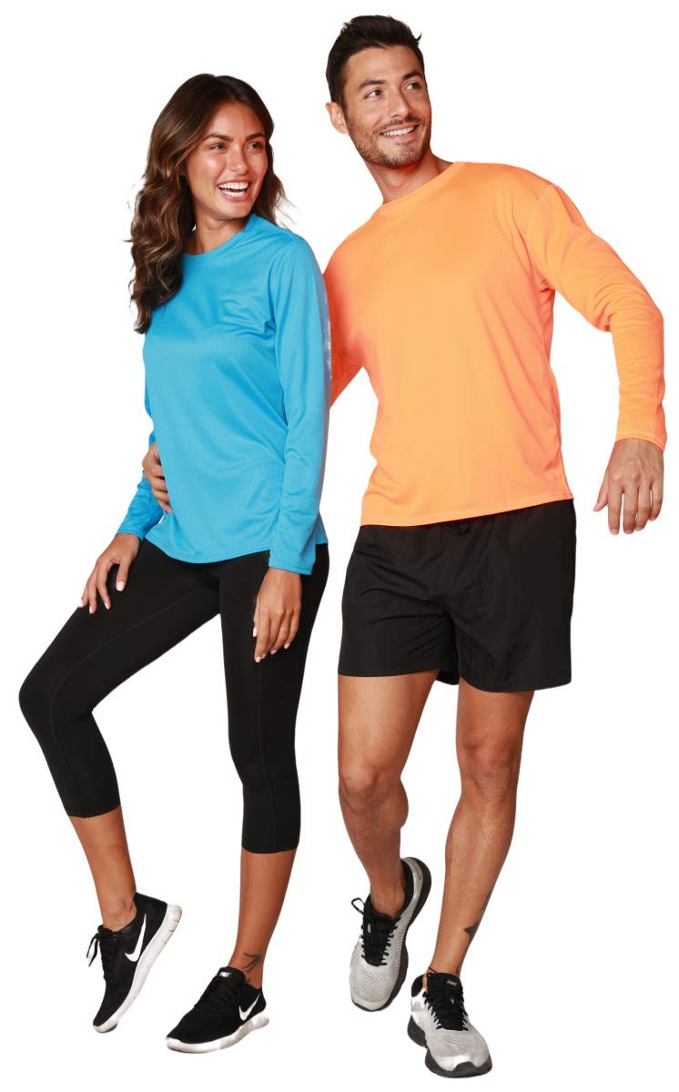 [AUSTRALIA] - INGEAR Women's UPF 50+ UV Sun Protection Outdoor Performance Long Sleeve T-Shirt Moisture Wicking Athletic Shirts Orange Medium 