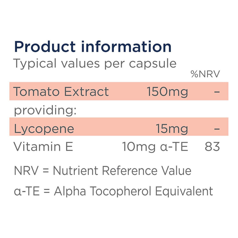 Healthspan Lycopene 15mg (2 Months Supply) | Natural Source Lycopene with Vitamin E | Rich in Tomato Phytonutrients | Non-GMO Tomatoes | Vegan - BeesActive Australia